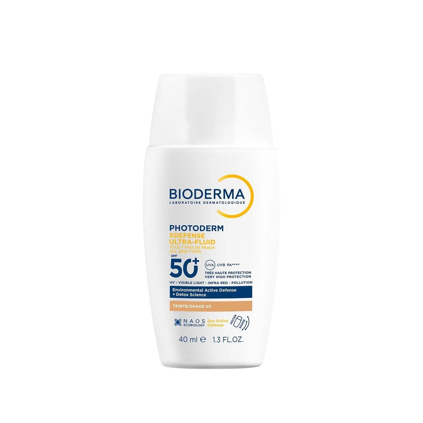 Bioderma Photoderm SPF50+ Golden Tinted Sunscreen bottle with white pump and blue-yellow label on Tampa Home & Garden Store