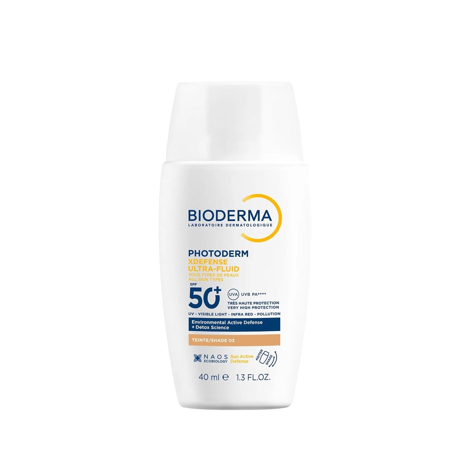 Bioderma Photoderm SPF50+ Golden Tinted Sunscreen bottle with white pump and blue-yellow label on Tampa Home & Garden Store