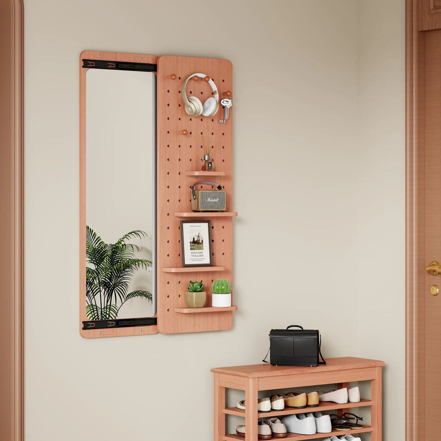 Wall Mounted Full Length Mirror with Hook