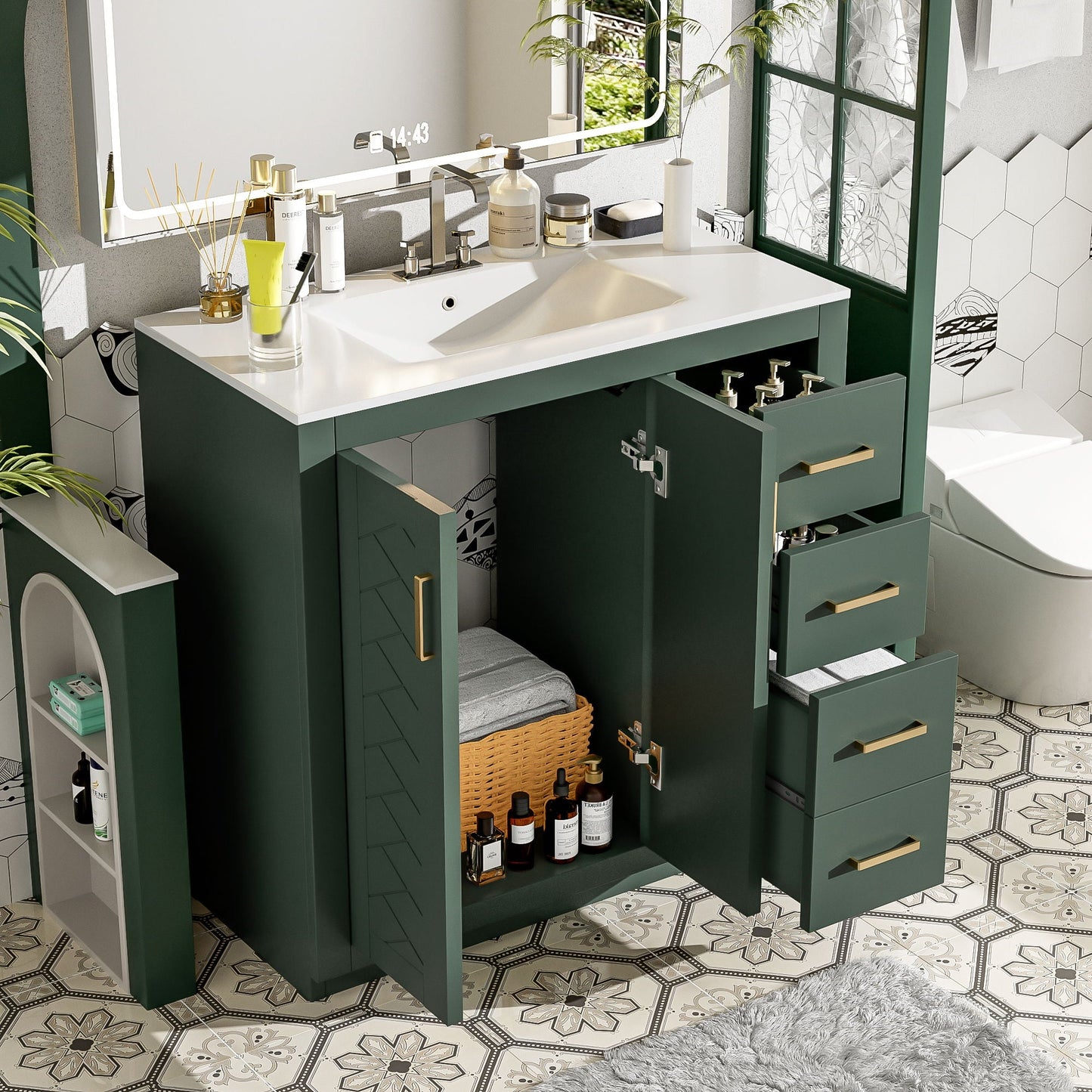 Bathroom Vanity With Sink and Storage Cabinet