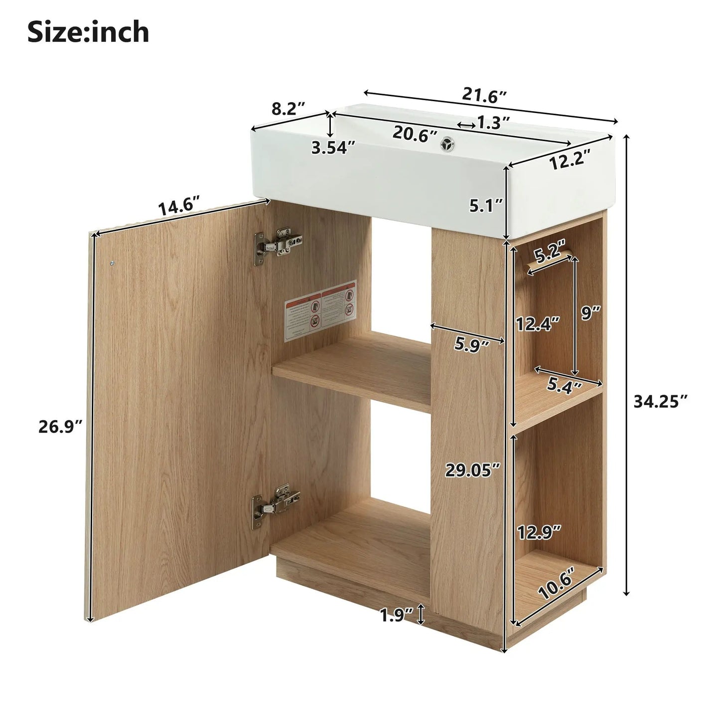 Bathroom Vanity With Sink, Freestanding Cabinet
