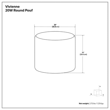 Vivienne Upholstered Round Pouf for Living Room