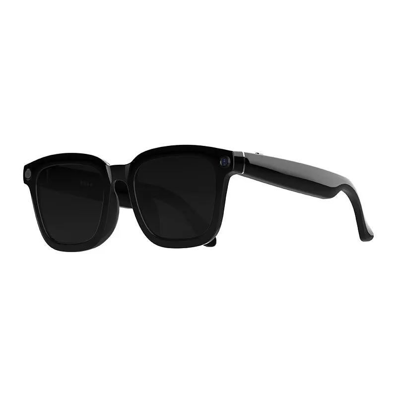HeyCyan Onyx Black AI Smart Glasses with 8MP camera and square frames on Tampa Home & Garden Store