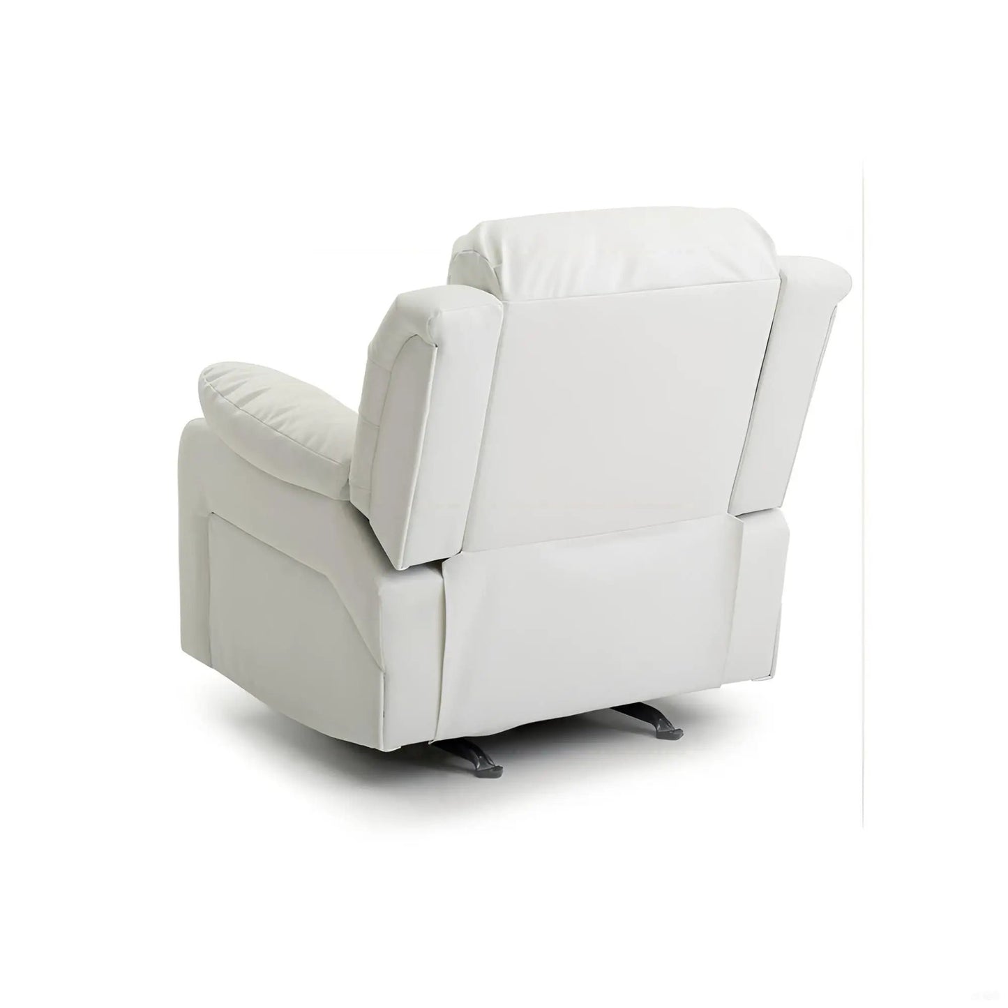 Comfortable Rocking Motion Recliner, white leather with metal base Unique Piece Furniture on Tampa Home & Garden Store