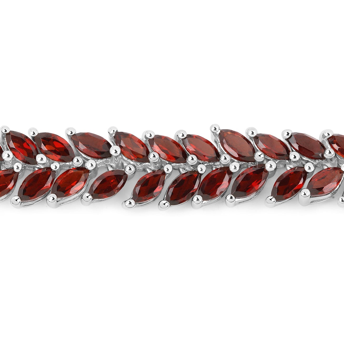 Garnet .925 sterling silver bracelet with 18.40ct genuine marquise-cut red stones on Tampa Home & Garden Store