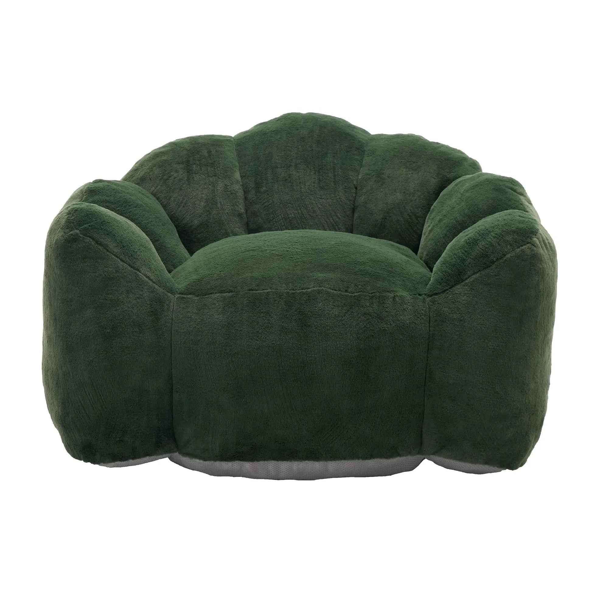 Lotus Style Compression Sofa Bean Bag Chair in green velvet fabric on Tampa Home & Garden Store