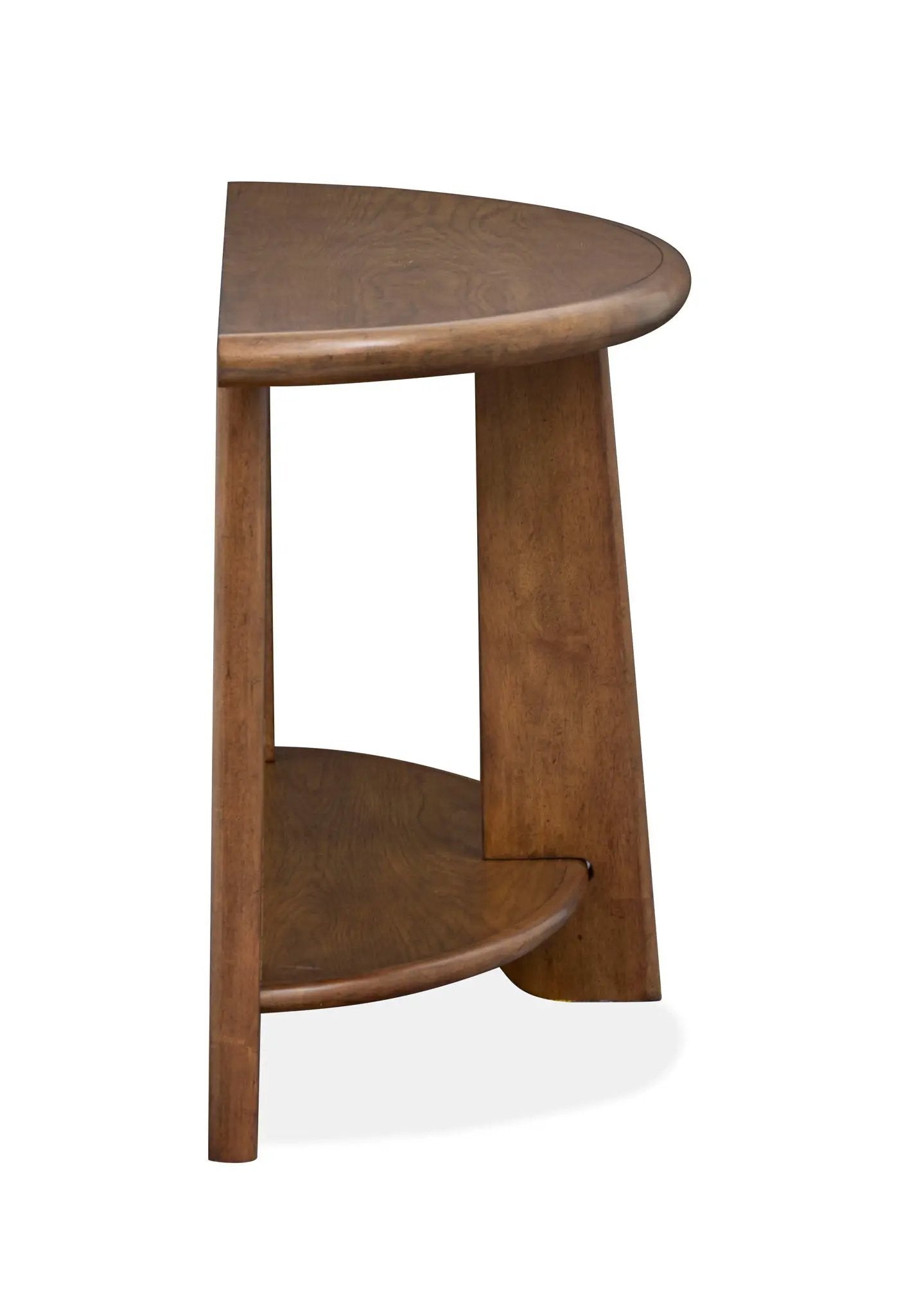 Tanner Demilune Sofa Table tawny brown by Unique Piece Furniture curved demi-lune top on Tampa Home & Garden Store