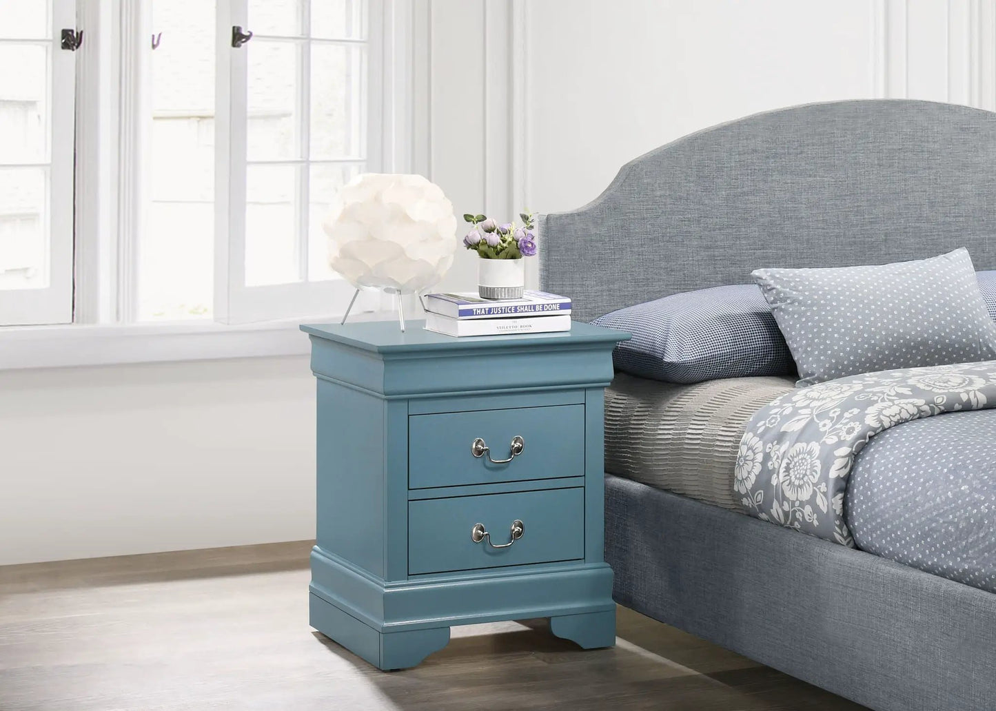 Traditional Nightstand Carved Bases and Curves