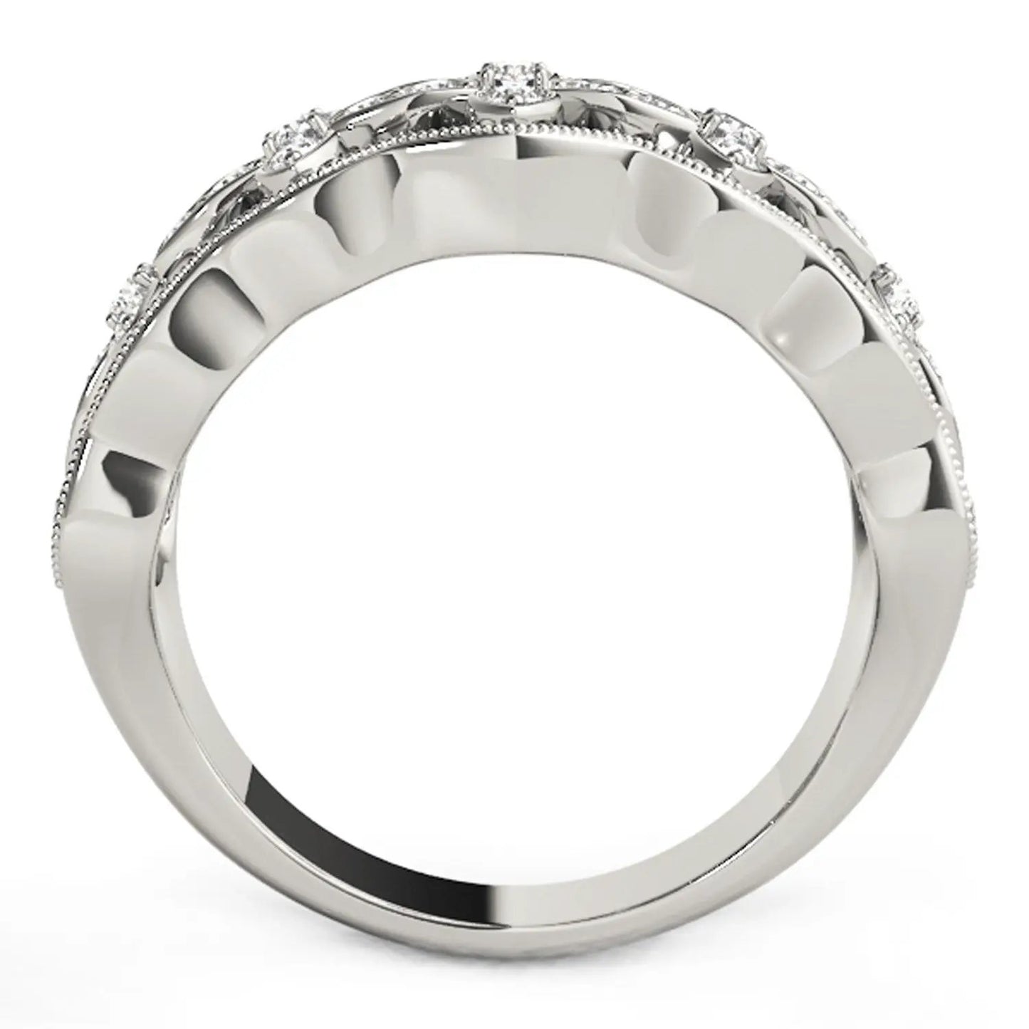 Diamond Studded Four Leaf Clover Motif Ring in 14k White Gold, 1/4 cttw, Bids.com on Tampa Home & Garden Store