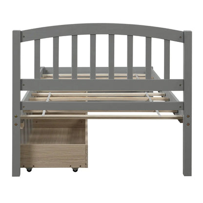 Wood Platform Storage Bed With Two Drawers