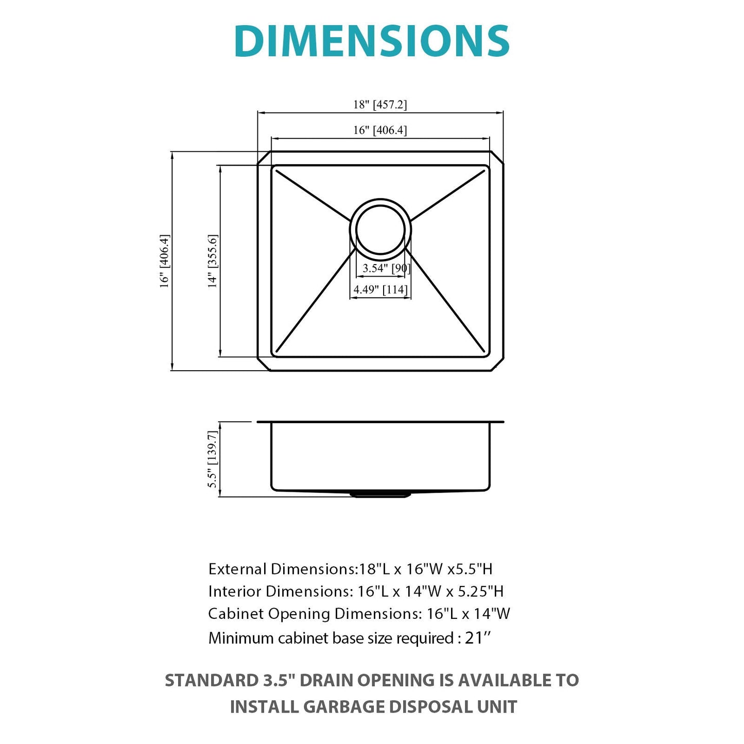 Modern Deep Single Bowl and Stainless Steel Sink