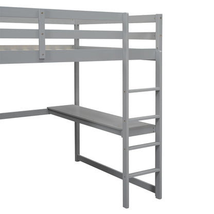 Loft Bed With Built In Wardrobe, Shelves And Drawers in grey wood by HouseOfZazla on Tampa Home & Garden Store
