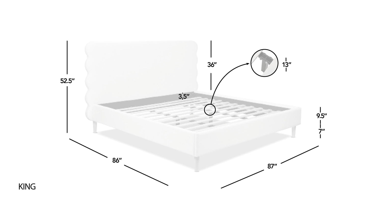 Stockholm Wavy Headboard and Platform Bed