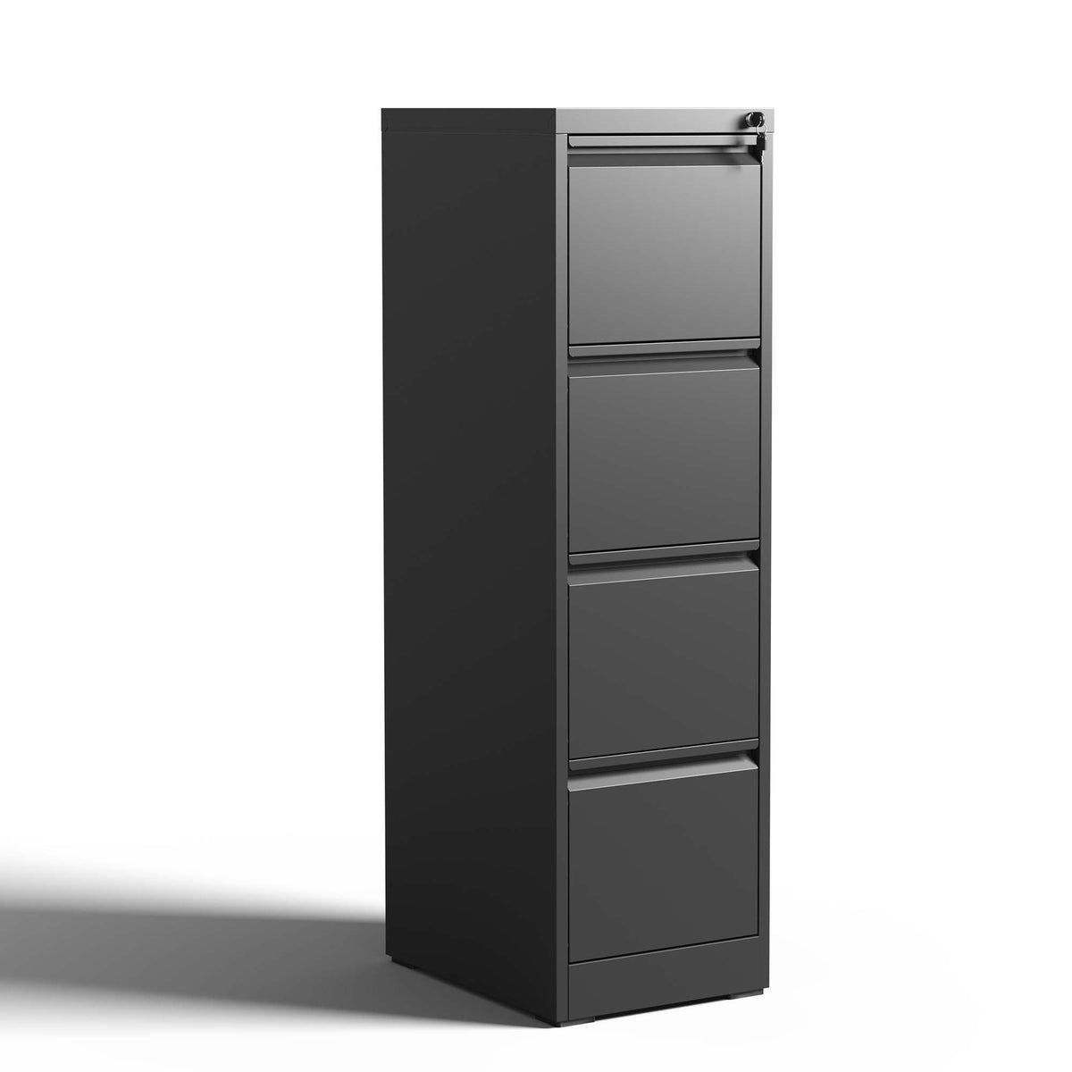 HouseOfZazla steel vertical filing cabinet with lock black finish multiple sizes available on Tampa Home & Garden Store