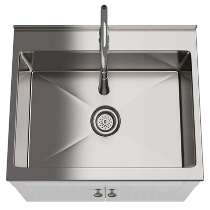 Beckham laundry cabinet with faucet and stainless steel sink Unique Piece Furniture vanity on Tampa Home & Garden Store