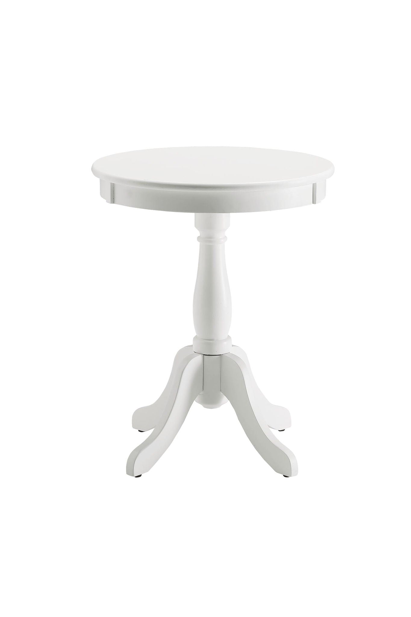 Alger White Accent Table round top pedestal base HouseOfZazla Accent Tables on Tampa Home & Garden Store