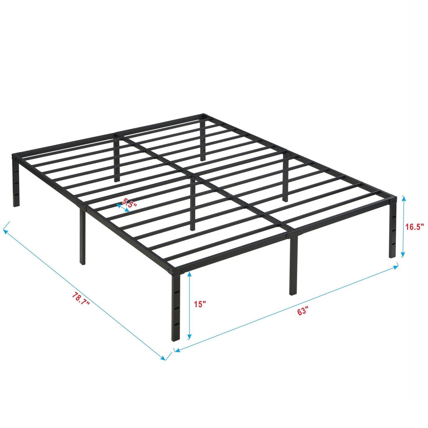 Heavy Queen Bed Frame With Steel and Quiet Slats