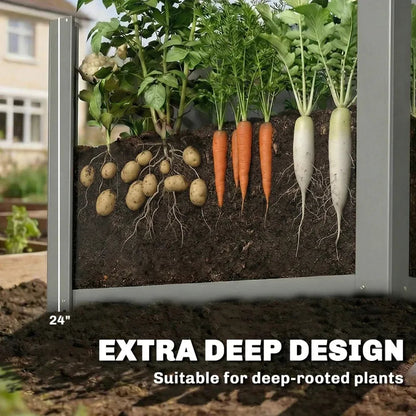Balcony herb box planter with extra-deep design by HouseOfZazla for deep-rooted plants on Tampa Home & Garden Store