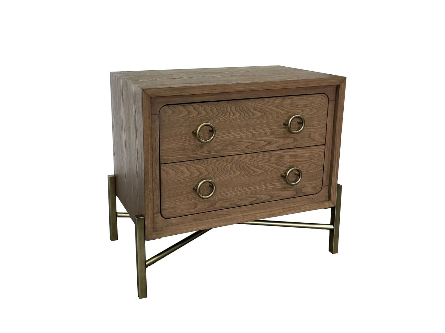 Two Drawer Nightstand With USB Latte Finish