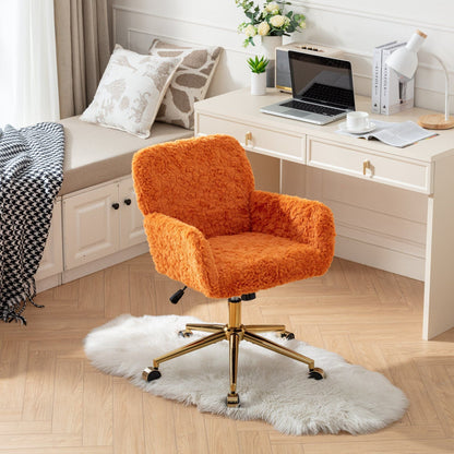 Office Chair with Rabbit Hair and Metal Base
