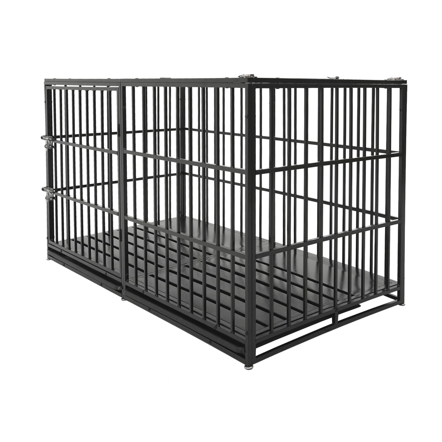 Extra large heavy duty dog crate black metal cage with removable pans on Tampa Home & Garden Store