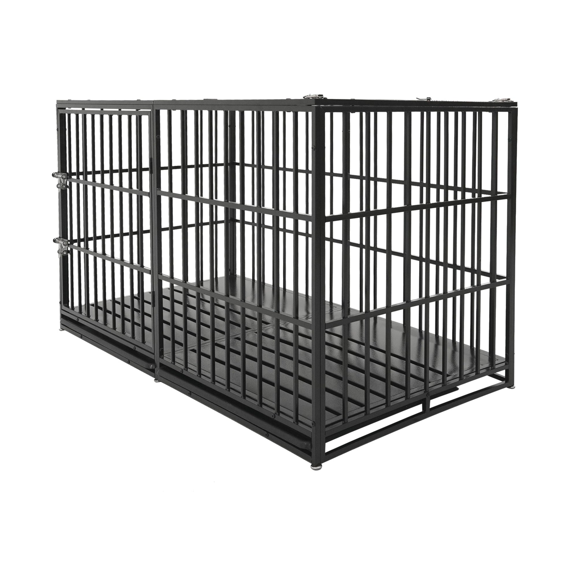 Extra large heavy duty dog crate black metal cage with removable pans on Tampa Home & Garden Store