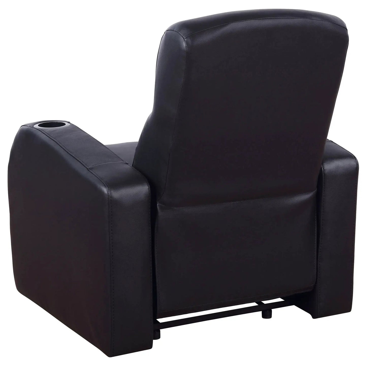 Upholstered recliner with cup holder in black leather by Unique Piece Furniture on Tampa Home & Garden Store