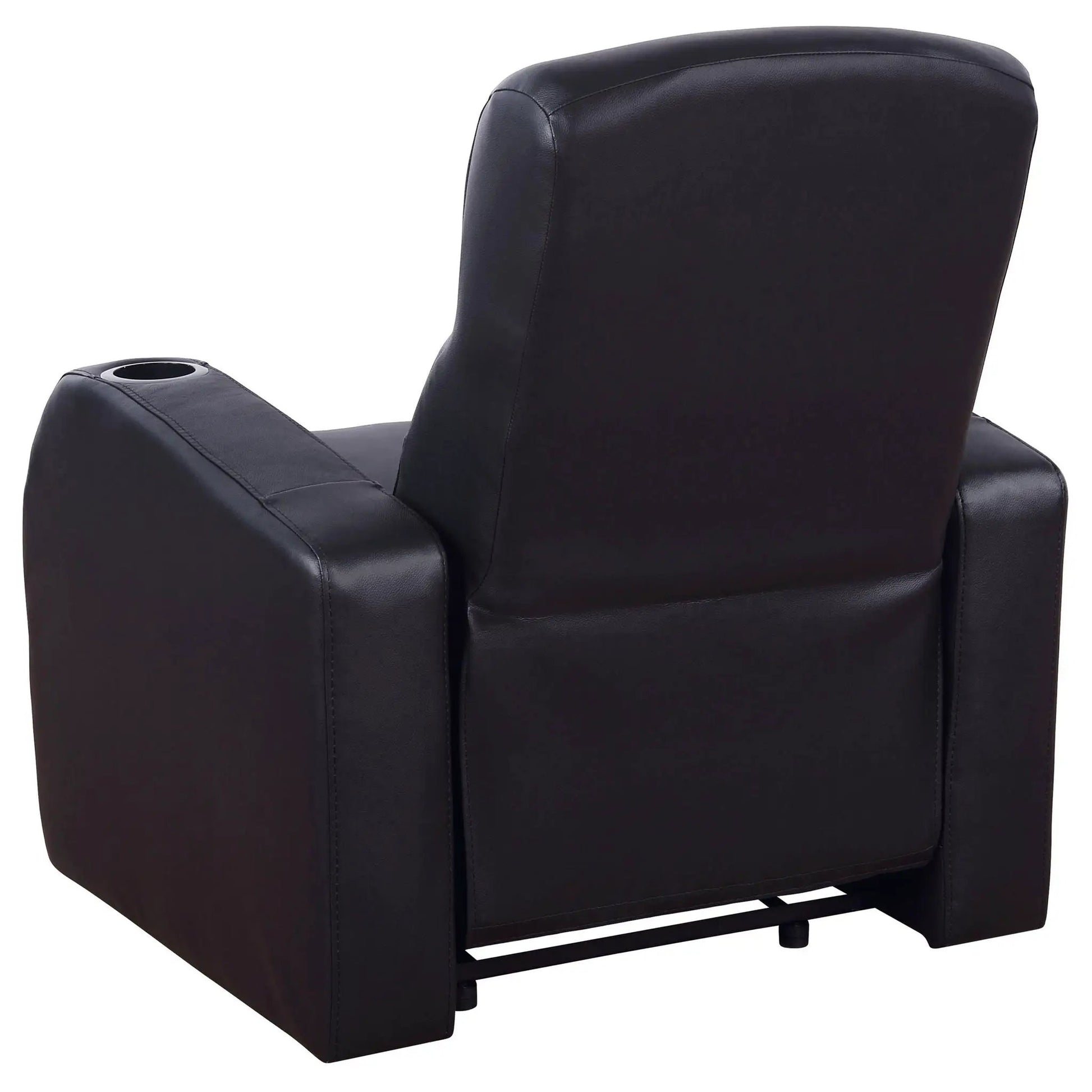Upholstered recliner with cup holder in black leather by Unique Piece Furniture on Tampa Home & Garden Store