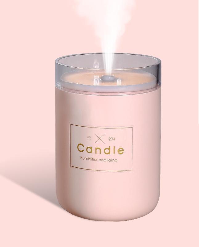 Stevvex Candle humidifier pink 280ml USB essential oil diffuser on Tampa Home & Garden Store