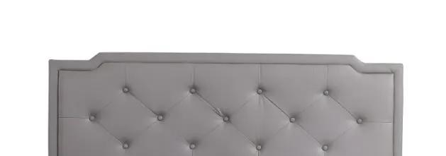 Button tufted upholstered headboard in gray fabric with diamond tufting Unique Piece Furniture on Tampa Home & Garden Store