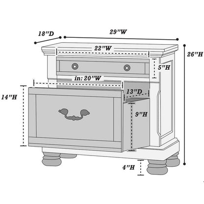 3 Piece Bedroom Set bed with 2 nightstands grayscale schematic by HouseOfZazla on Tampa Home & Garden Store