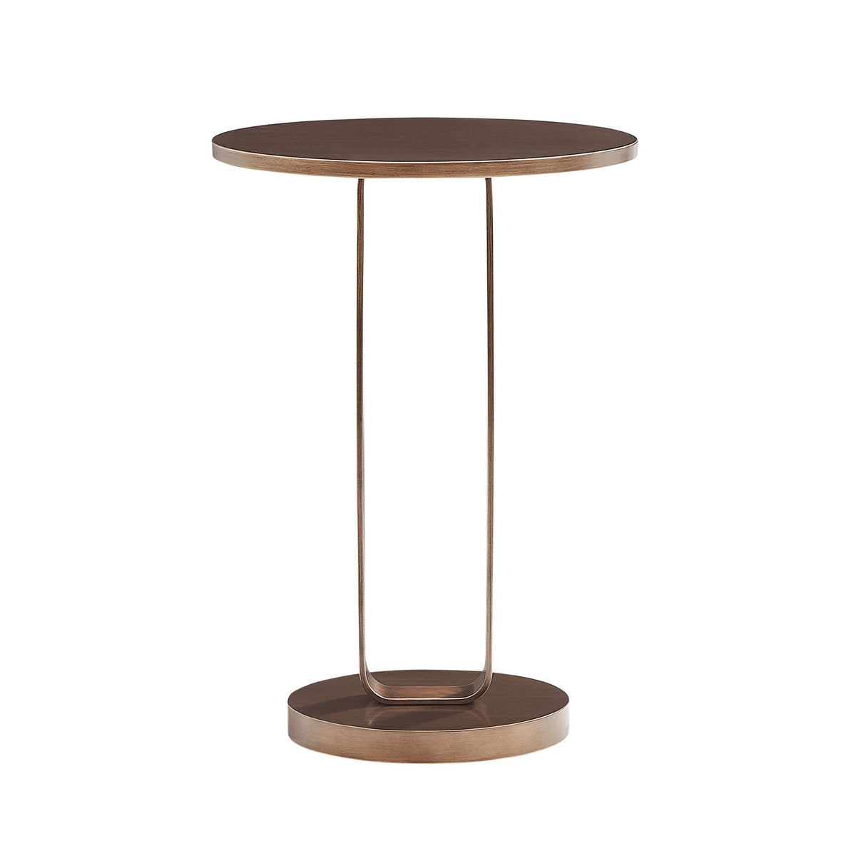 Round Accent Table with Open Oval Pedestal antique bronze metal frame dark top by HouseOfZazla on Tampa Home & Garden Store