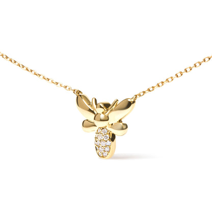 10K yellow gold bumble bee pendant necklace with diamond accents, 18-in chain by Bids.com on Tampa Home & Garden Store