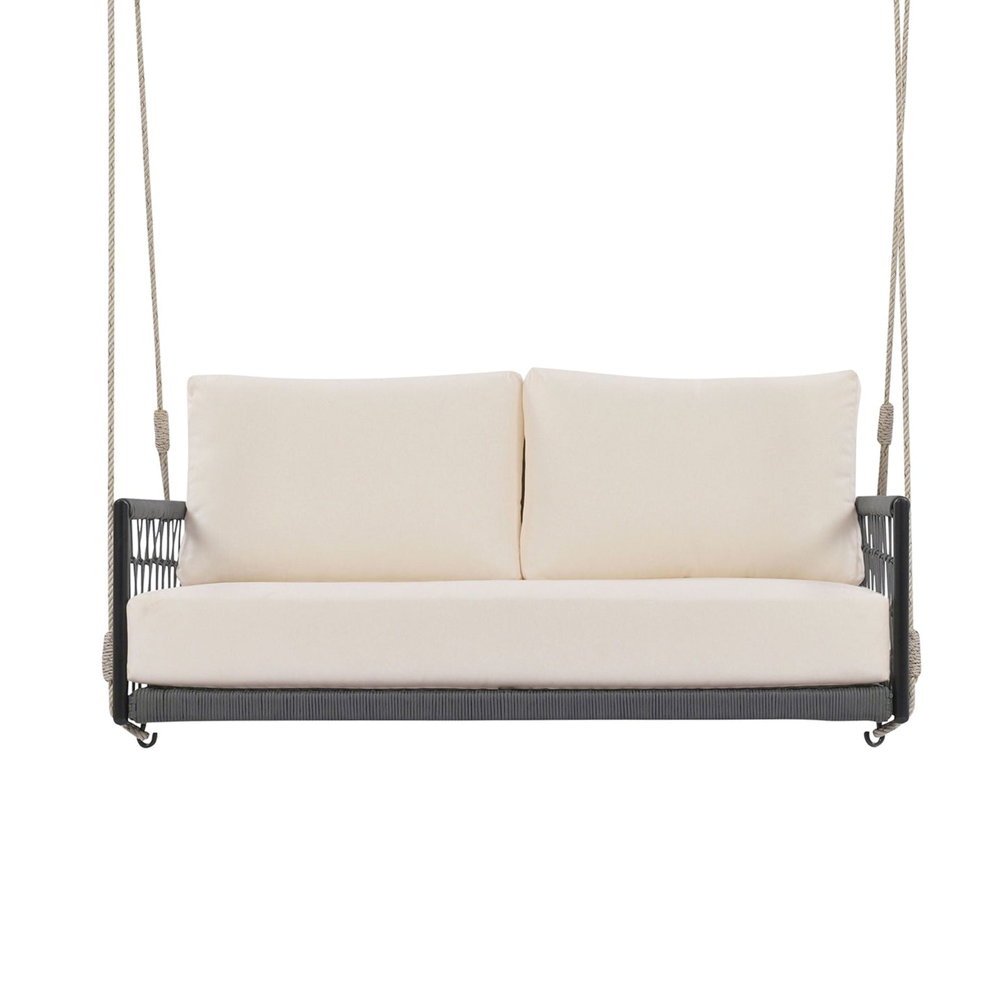 Beige Outdoor Swing Sofa with Soft Cushions