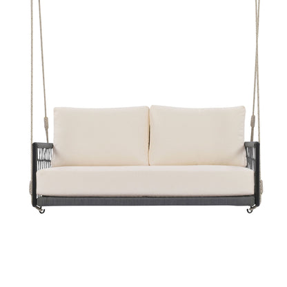Beige Outdoor Swing Sofa with Soft Cushions