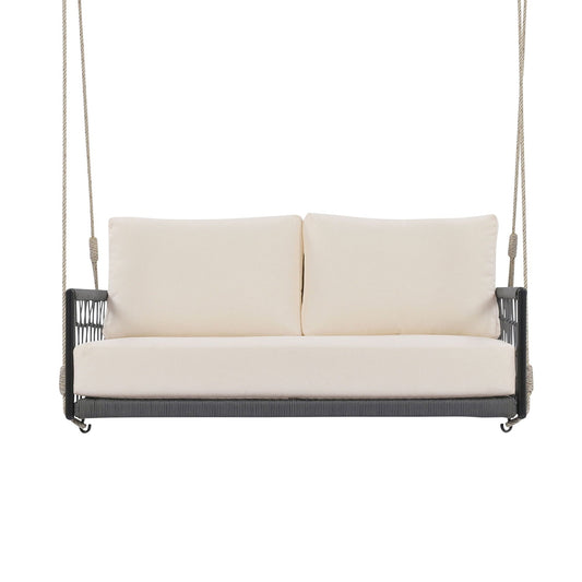 Beige Outdoor Swing Sofa with Soft Cushions
