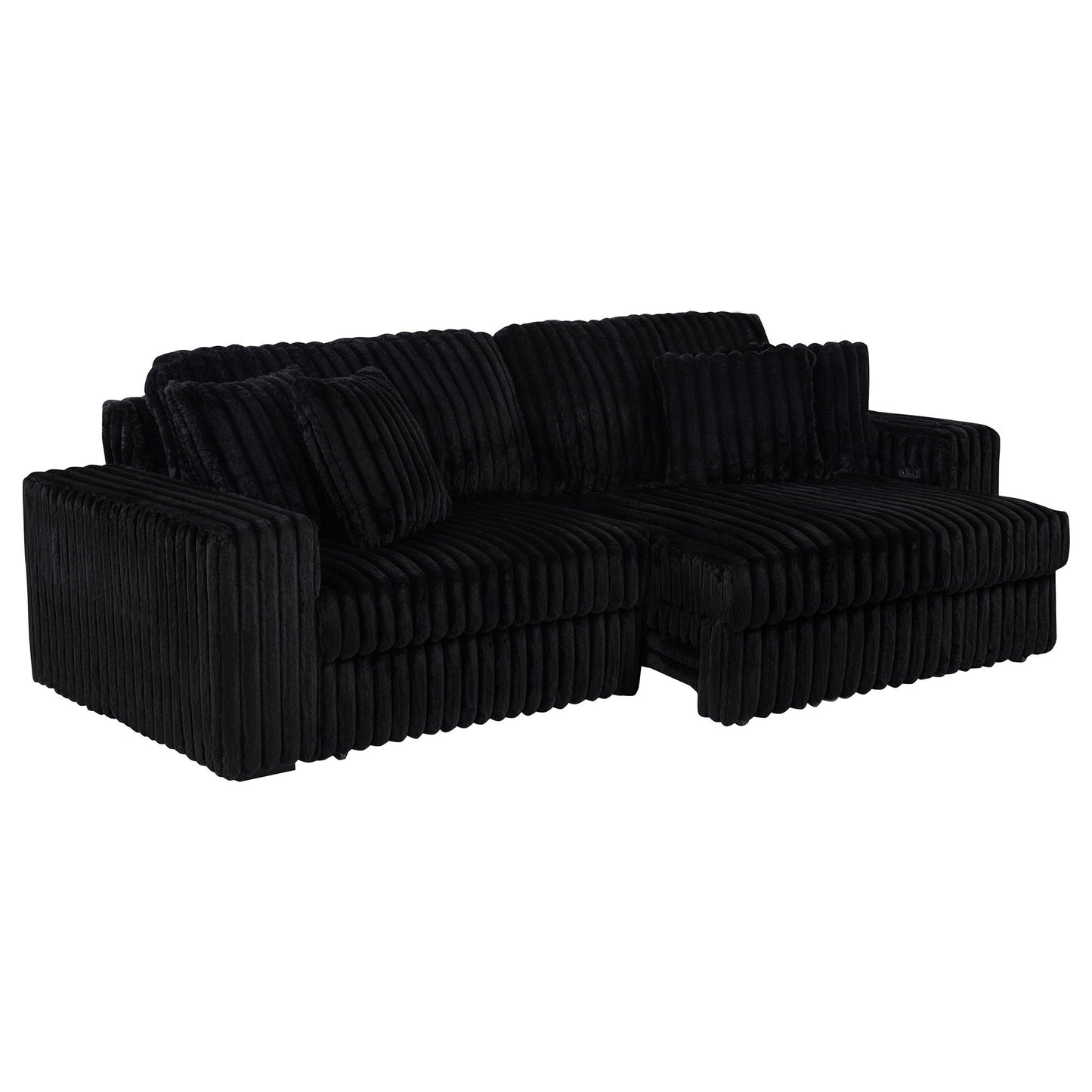 Clifford Black Dual Power Chaise And Recliner