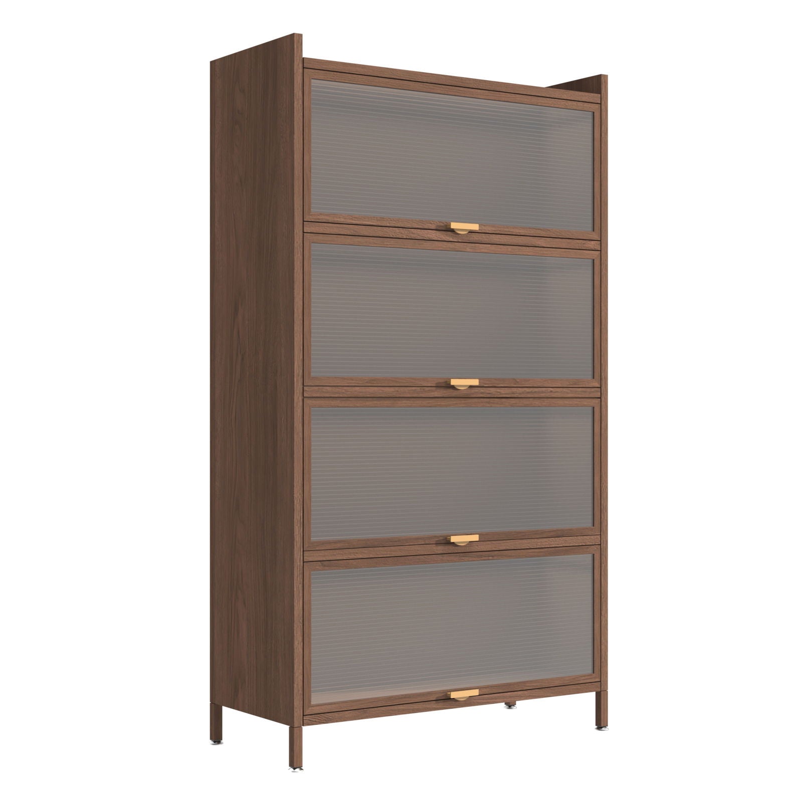 HouseOfZazla Flip Doors Cabinet tall display cabinet in walnut with frosted glass panels on Tampa Home & Garden Store