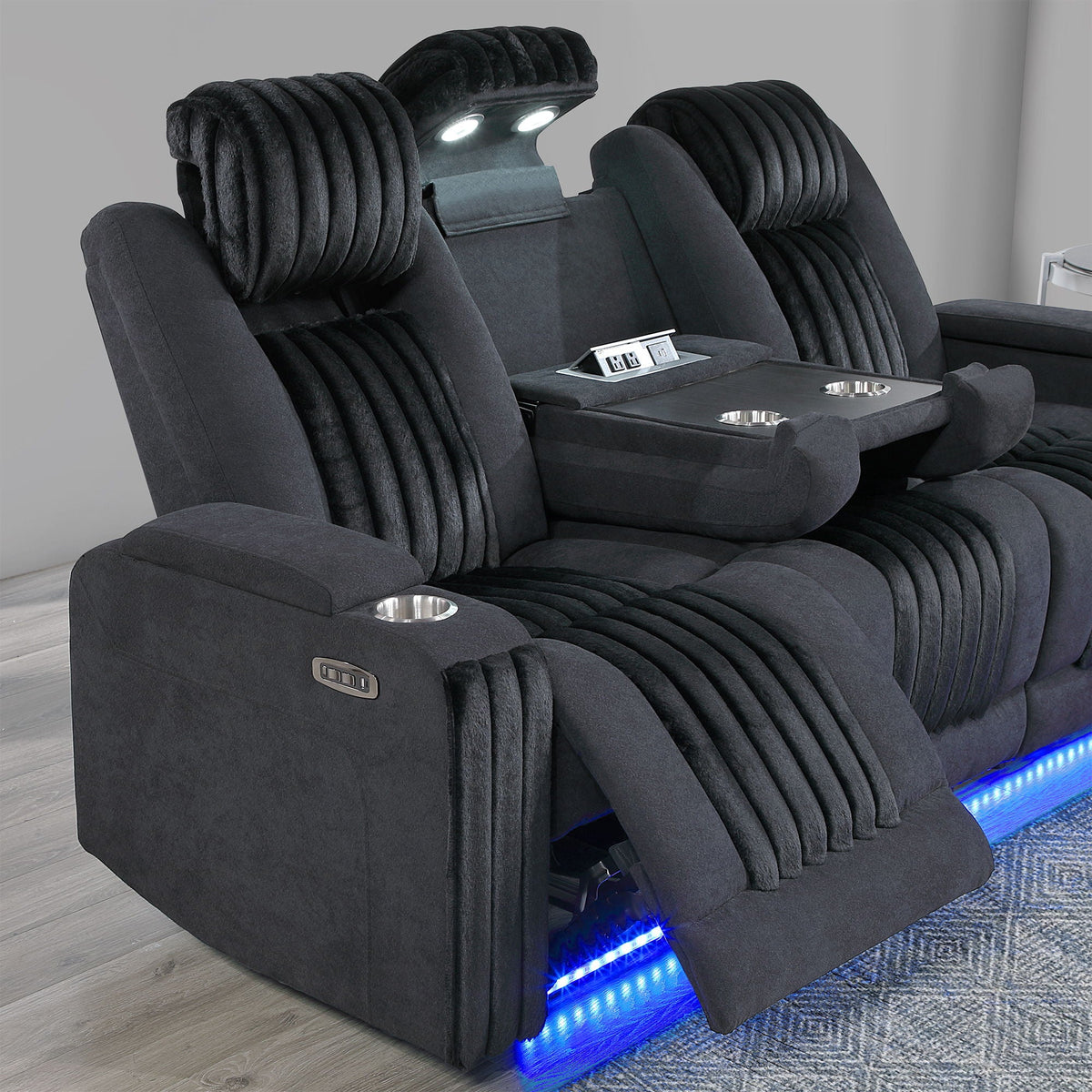 Duran Power Reclining Sofa and Drop Down Table