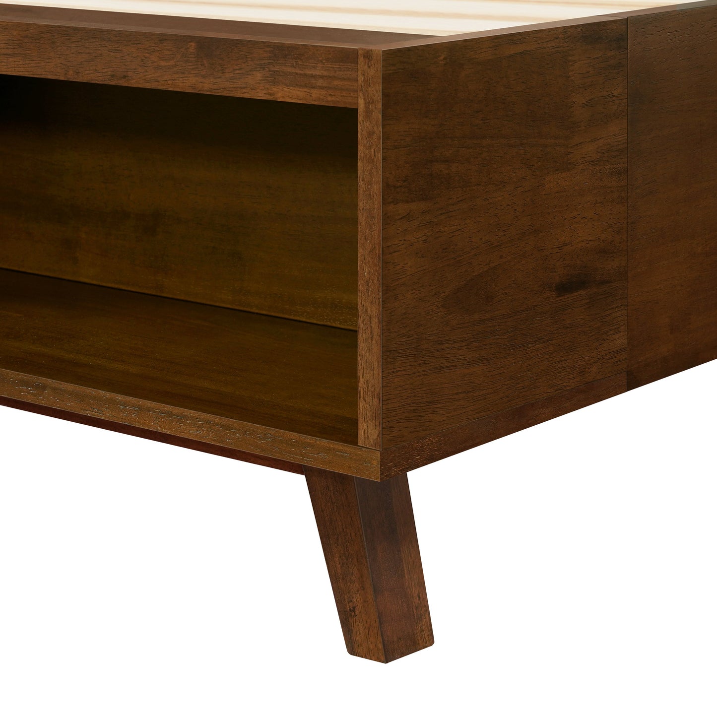 Walnut Queen Platform Bed Frame and Storage
