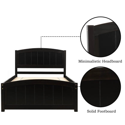 Platform Bed and Headboard With Footboard Slats
