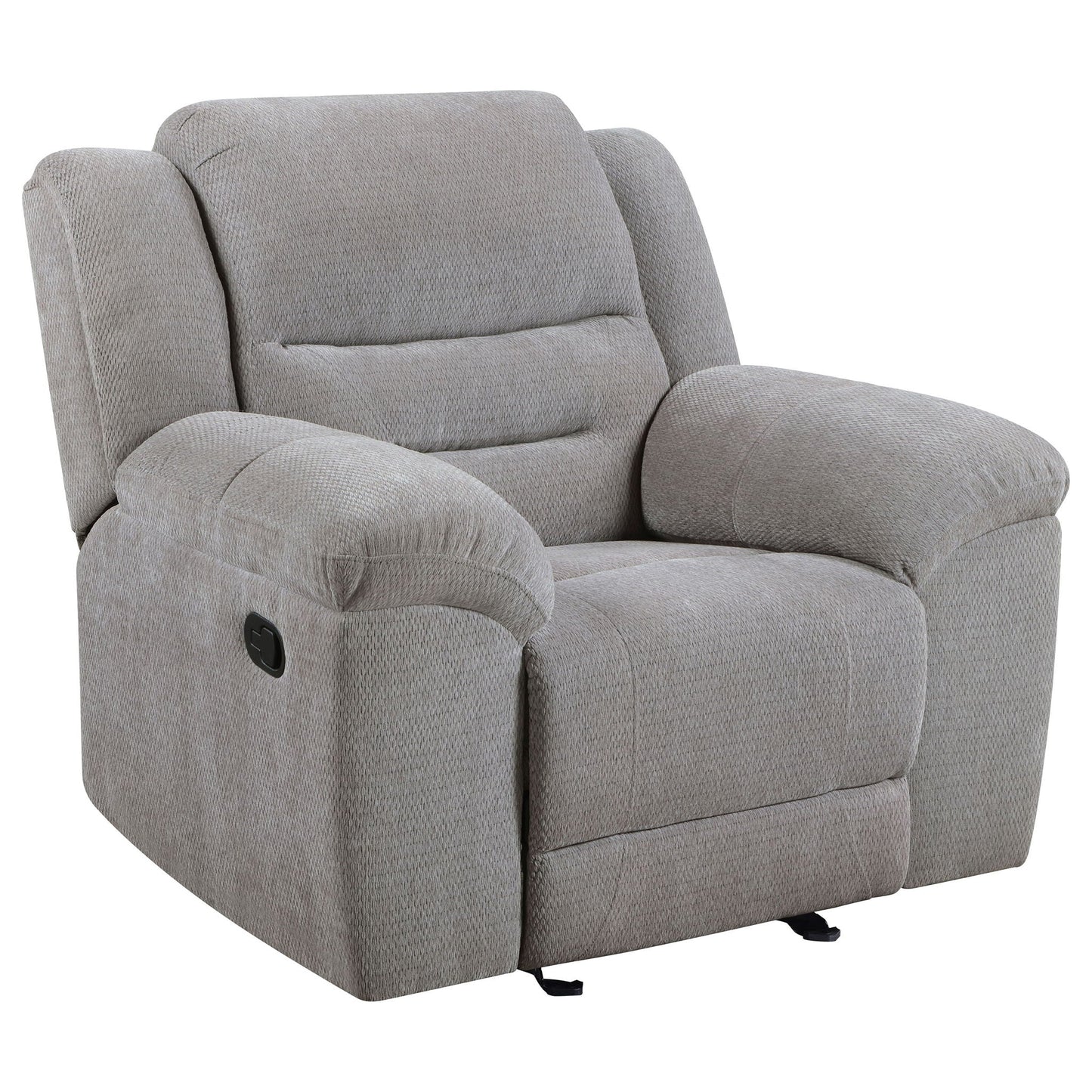 Sebring upholstered glider recliner chair gray fabric with manual recline HouseOfZazla on Tampa Home & Garden Store
