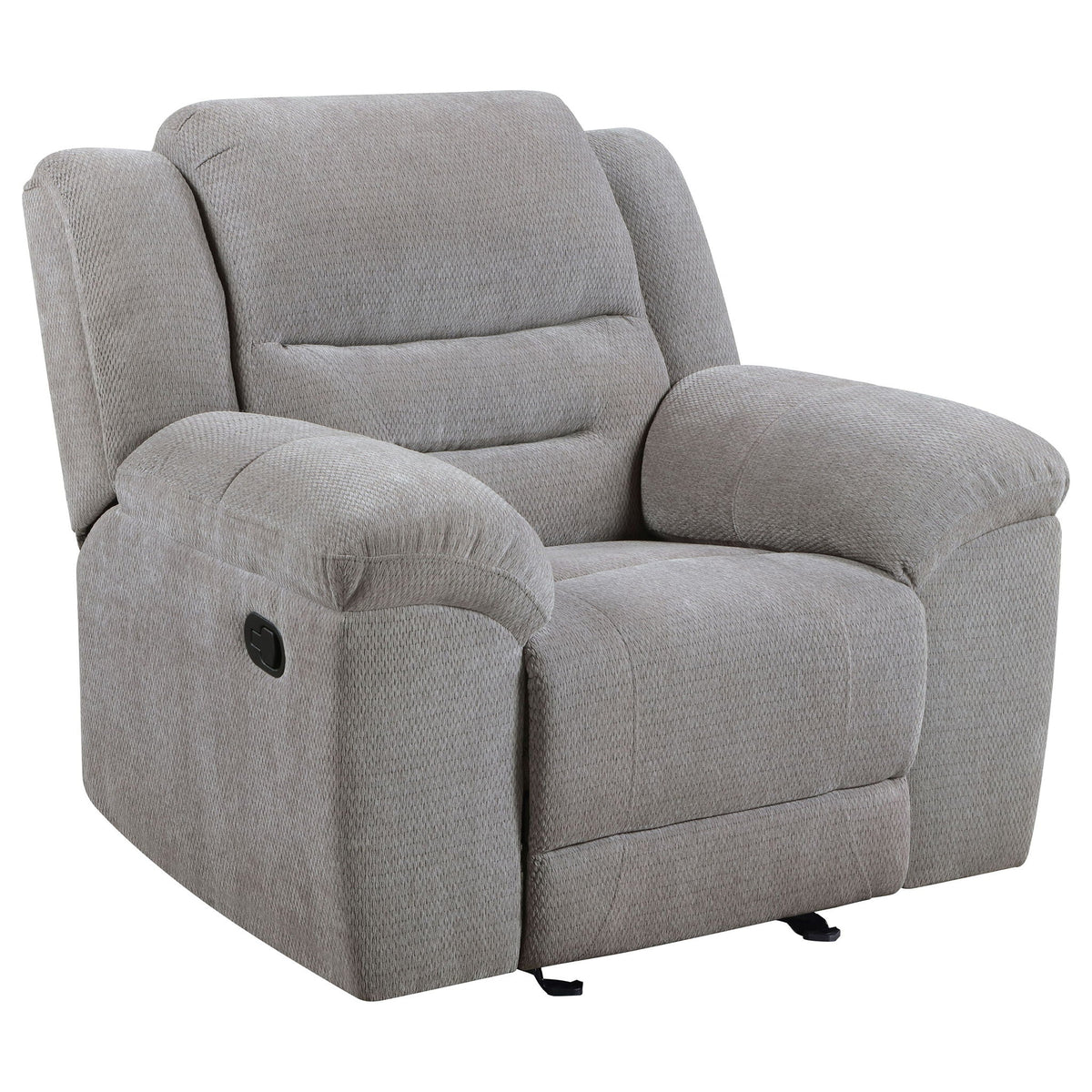Sebring upholstered glider recliner chair gray fabric with manual recline HouseOfZazla on Tampa Home & Garden Store