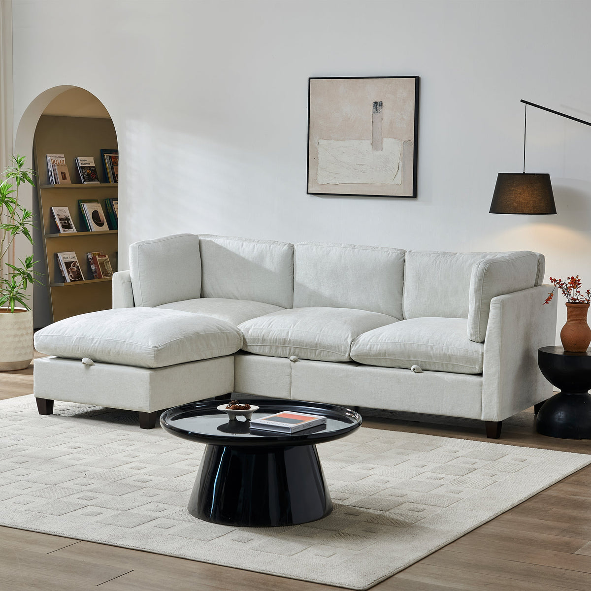 Dark Brown Chenille Sofa and Sectional Couch