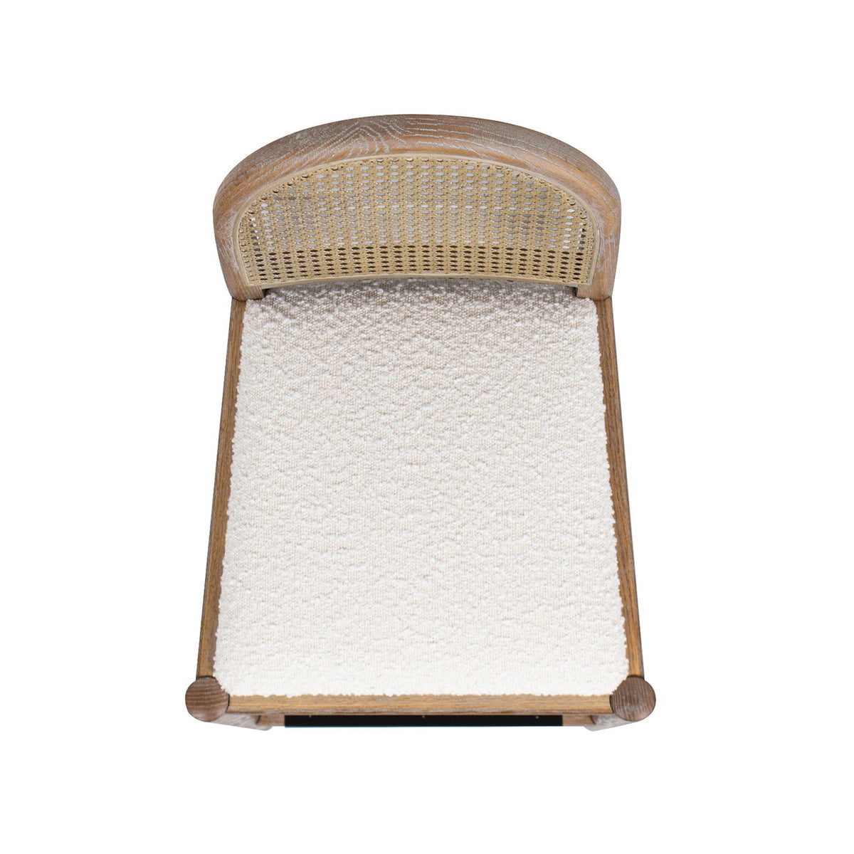 Curved Back Cane Bar Stool with natural cane webbing, wood frame and cream seat on Tampa Home & Garden Store