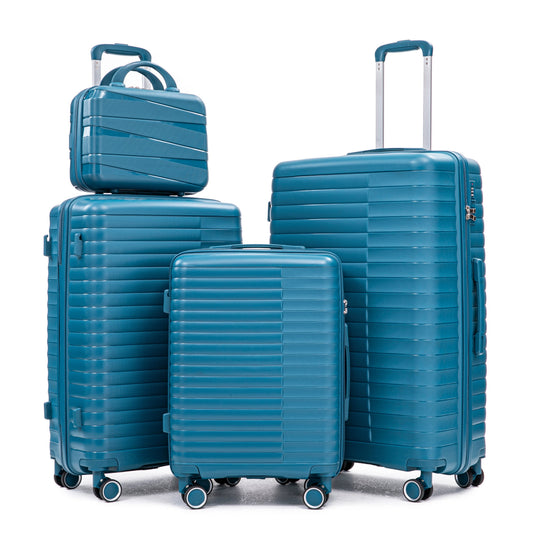 4-piece HouseOfZazla PP spinner luggage set in blue with cosmetic case hard shell on Tampa Home & Garden Store