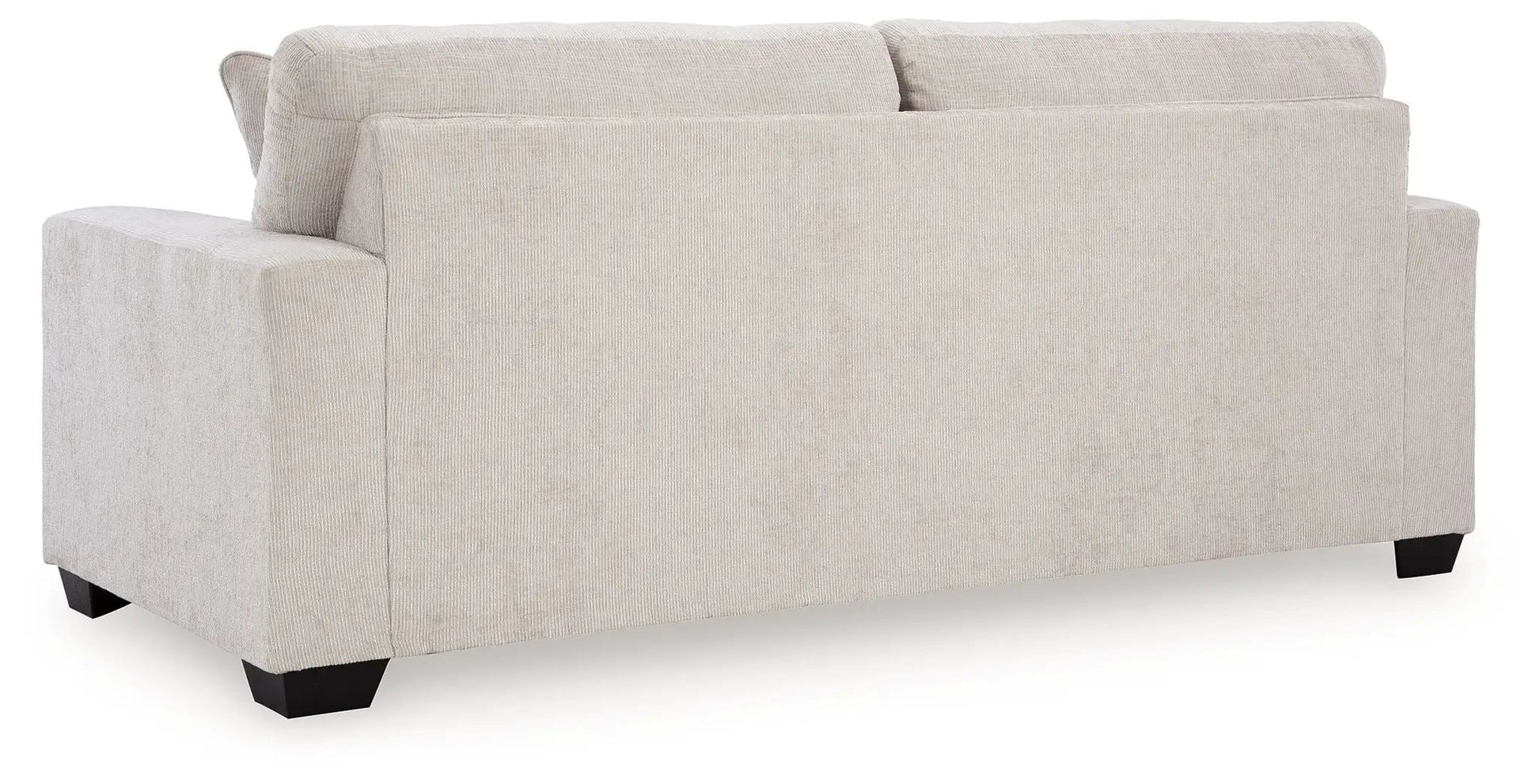 Aviemore sofa beige corduroy stationary sofa with square arms and dark block legs on Tampa Home & Garden Store