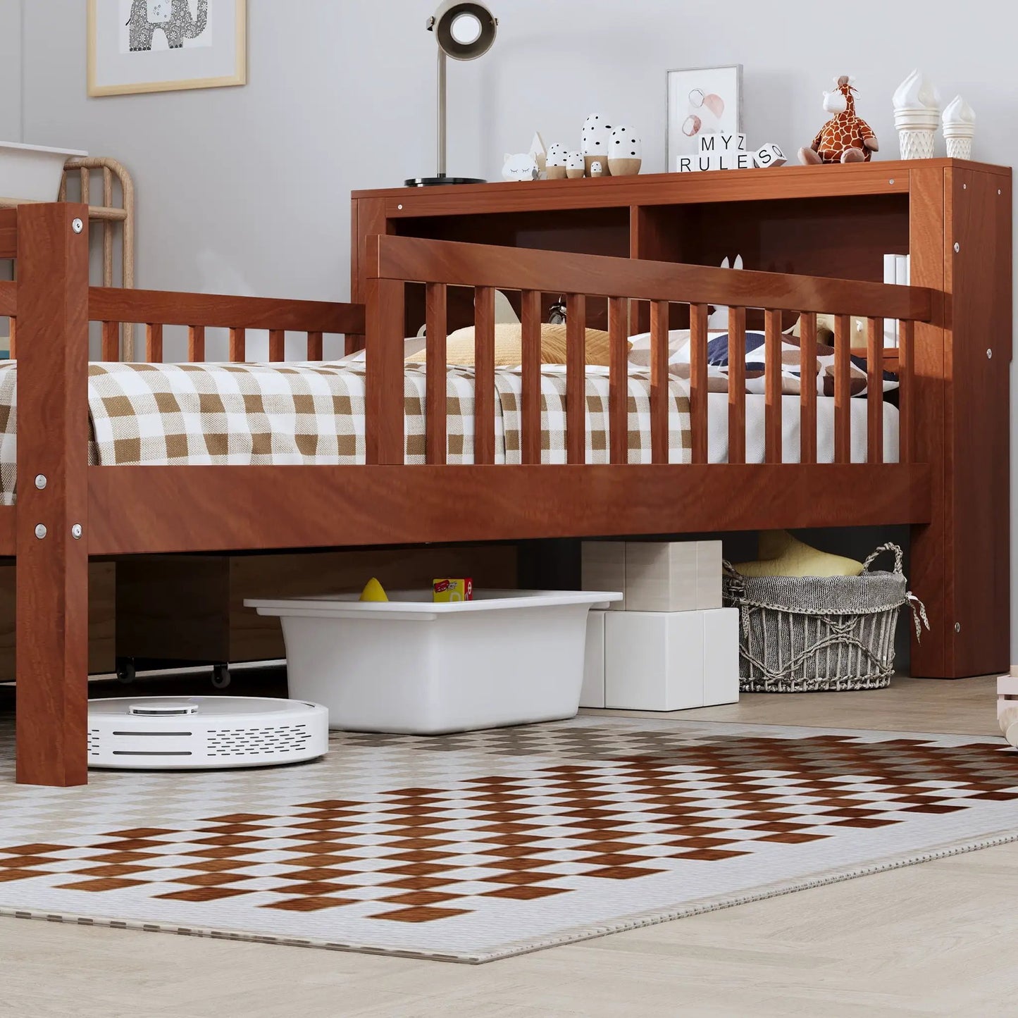 Bed With Headboard Storage and Under Bed Drawers