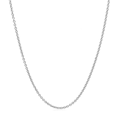 14k white gold round cable link chain necklace 1.3mm by Bids.com on Tampa Home & Garden Store