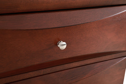 Media chest in dark cherry wood with beveled drawer fronts and silver knob HouseOfZazla on Tampa Home & Garden Store